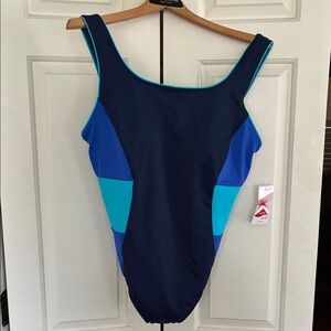 Lands End NWT Navy & blue One-Piece Swimsuit